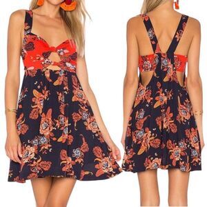 Free People Baby It’s Your Floral Print Mini Dress Sz L Boho